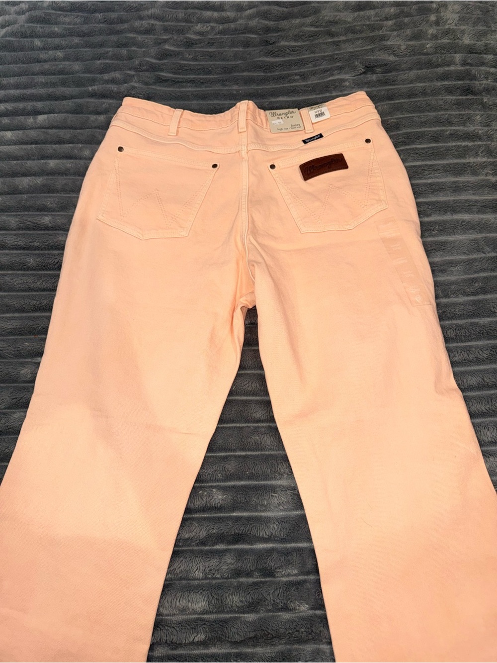 Wrangler Women's High Rise Boot Cut Bailey Jeans in Soft Peach
